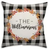Kirkland's Home Personalized Buffalo Check Harvest Wreath Pillow- Pillows