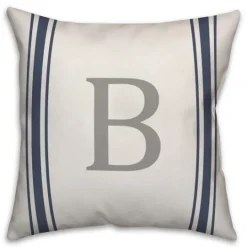 Kirkland's Home Personalized Farmhouse Stripe Monogram Pillow- Pillows
