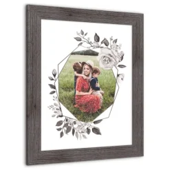 Kirkland's Home Personalized Gray Floral Framed Wall Plaque- Wall Plaques