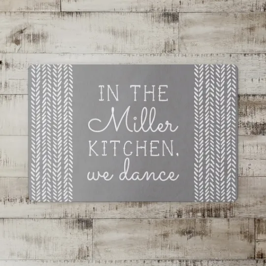 Kirkland's Home Personalized Gray Kitchen Dance Kitchen Mat- Kitchen & Floor Mats
