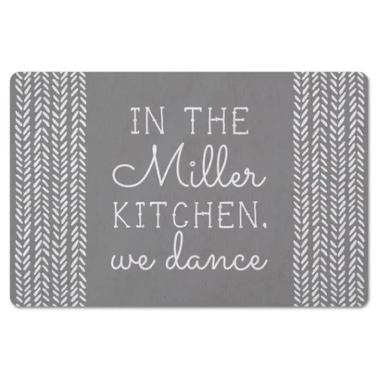Kirkland's Home Personalized Gray Kitchen Dance Kitchen Mat- Kitchen & Floor Mats