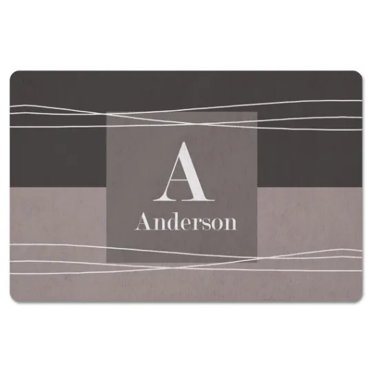 Kirkland's Home Personalized Gray Waters Monogram Floor Mat- Kitchen & Floor Mats