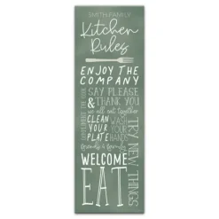 Kirkland's Home Personalized Kitchen Rules Canvas Wall Plaque- Wall Quotes & Signs