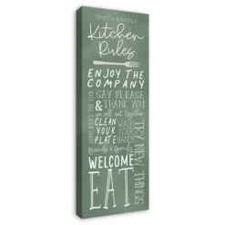 Kirkland's Home Personalized Kitchen Rules Canvas Wall Plaque- Wall Quotes & Signs