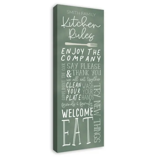 Kirkland's Home Personalized Kitchen Rules Canvas Wall Plaque- Wall Quotes & Signs
