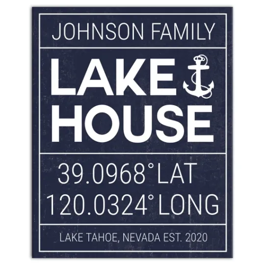 Kirkland's Home Personalized Lake House Canvas Wall Plaque- Wall Quotes & Signs