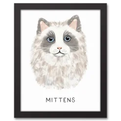 Kirkland's Home Personalized Long Hair Gray Cat Canvas Wall Plaque- Wall Quotes & Signs