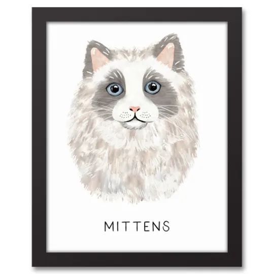 Kirkland's Home Personalized Long Hair Gray Cat Canvas Wall Plaque- Wall Quotes & Signs