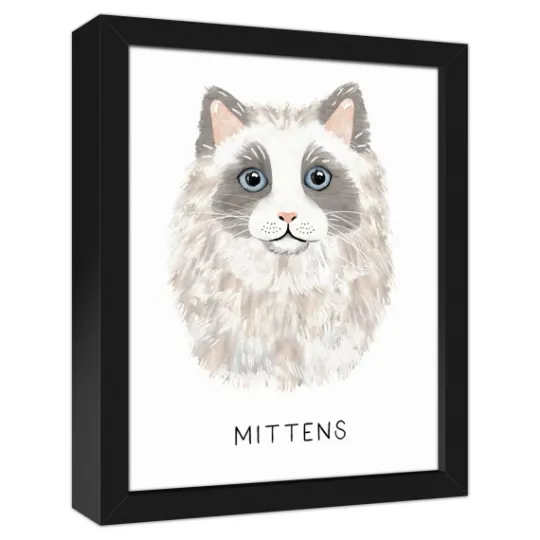 Kirkland's Home Personalized Long Hair Gray Cat Canvas Wall Plaque- Wall Quotes & Signs