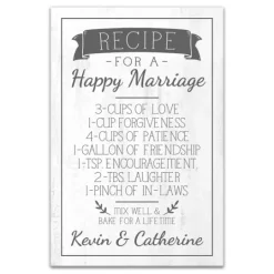 Kirkland's Home Personalized Marriage Recipe Canvas Wall Plaque- Wall Quotes & Signs