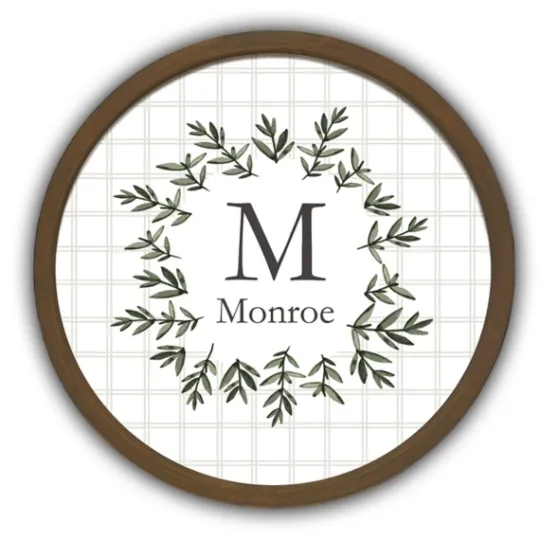 Kirkland's Home Personalized Monogram Leafy Frame Plaque- Monogram Wall Decor