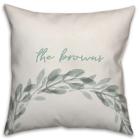 Kirkland's Home Personalized Seafoam Wreath Pillow- Pillows