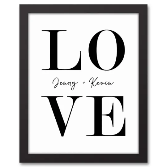 Kirkland's Home Personalized Simple Love Framed Canvas Wall Plaque- Wall Quotes & Signs