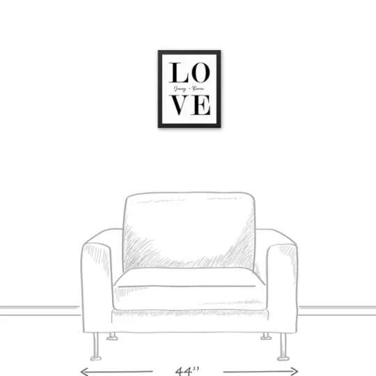 Kirkland's Home Personalized Simple Love Framed Canvas Wall Plaque- Wall Quotes & Signs