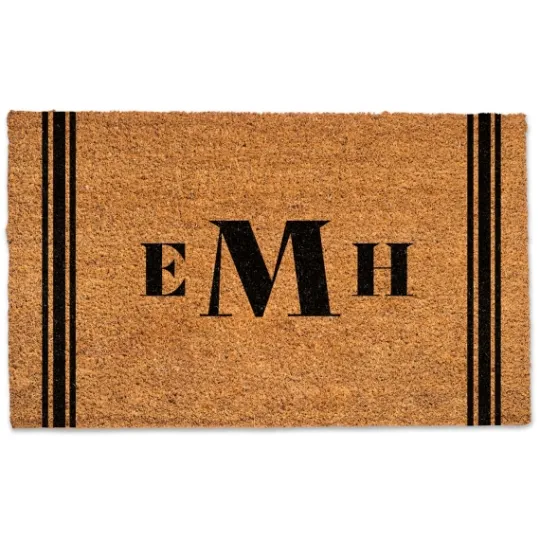 Kirkland's Home Personalized Striped Monogram Coir Doormat- Doormats