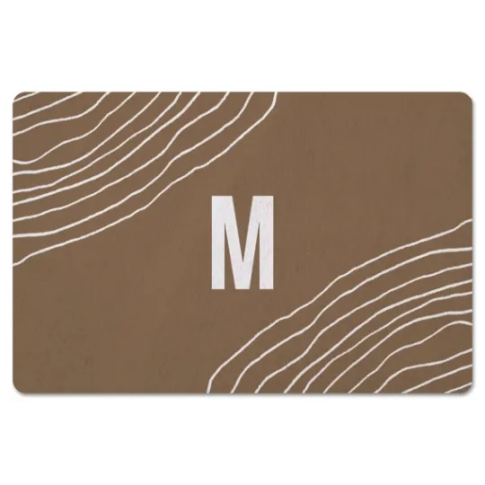 Kirkland's Home Personalized Taupe Monogram Wavy Lines Floor Mat- Kitchen & Floor Mats