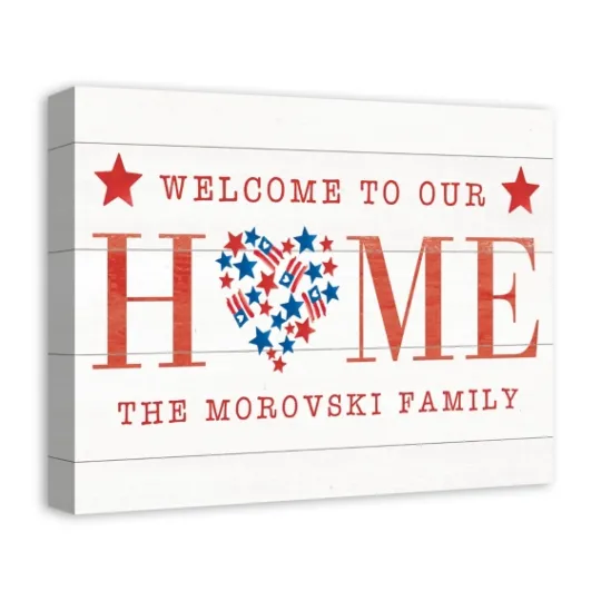 Kirkland's Home Personalized Welcome To Our Home Canvas Art Print- Wall Quotes & Signs