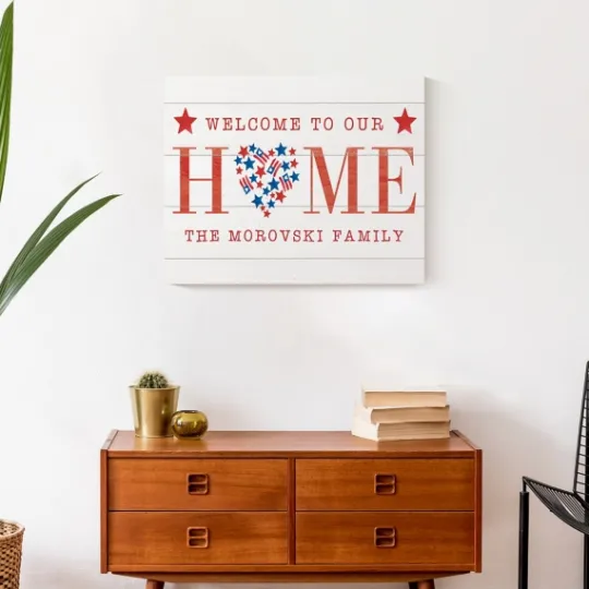 Kirkland's Home Personalized Welcome To Our Home Canvas Art Print- Wall Quotes & Signs