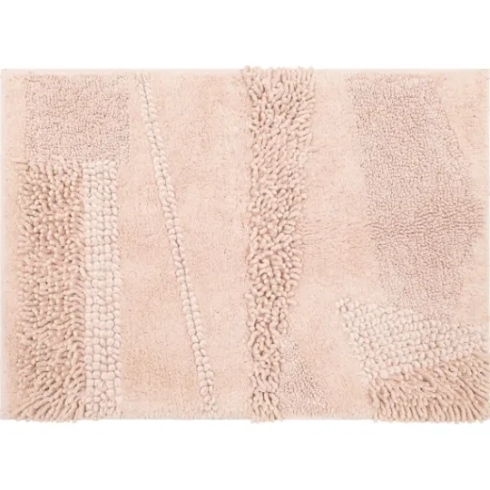 Kirkland's Home Petal Blush Asymmetrical Cotton Bath Mat, 34 In.- Bathroom Rugs