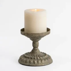 Kirkland's Home Petina Metal Pillar Candle Holder, 6 In.- Candle Holders