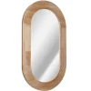 Kirkland's Home Pill Capsule Oval Shaped Wood Wall Mirror- Decorative Mirrors