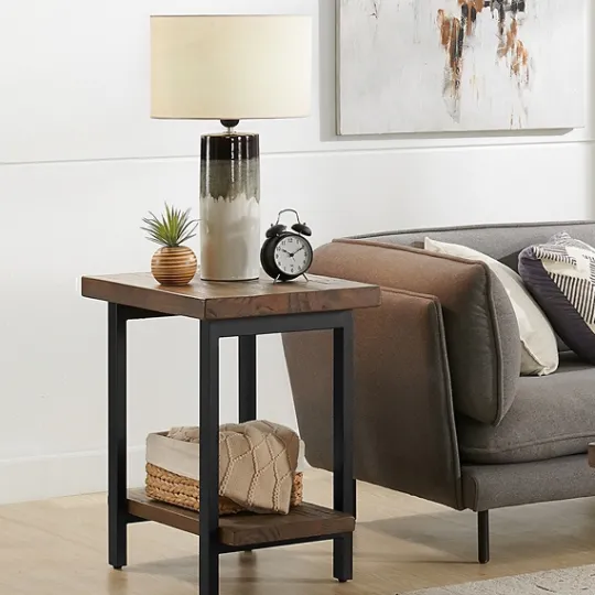 Kirkland's Home Pine Wood And Metal Accent Table- Accent & End Tables