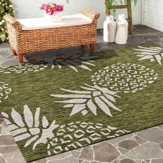 Kirkland's Home Pineapple Indoor/Outdoor Area Rug, 5X7- Outdoor Rugs