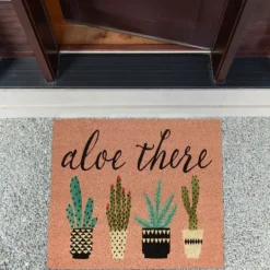 Kirkland's Home Pink Aloe There Coir Doormat- Doormats