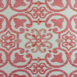 Kirkland's Home Pink And Cream Floral Tile Outdoor Area Rug, 4X6- Outdoor Rugs