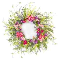 Kirkland's Home Pink And Purple Mixed Floral Wreath- Wreaths