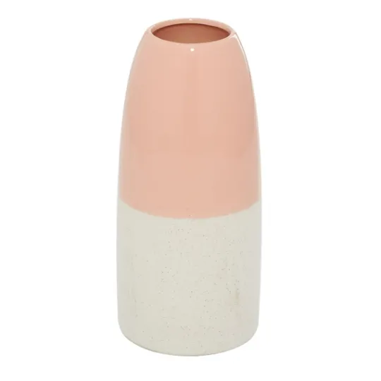 Kirkland's Home Pink And White Ceramic Vase, 11 In.- Vases