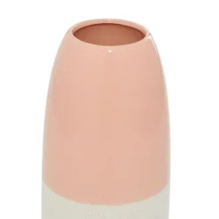 Kirkland's Home Pink And White Ceramic Vase, 11 In.- Vases
