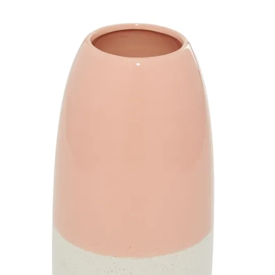 Kirkland's Home Pink And White Ceramic Vase, 11 In.- Vases