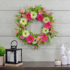 Kirkland's Home Pink And White Chrysanthemum And Berry Wreath- Wreaths