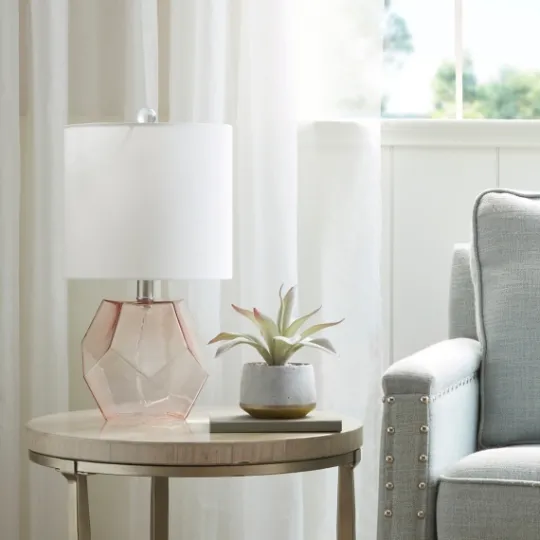 Kirkland's Home Pink Glass Stella Table Lamp- Table Lamps