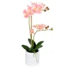 Kirkland's Home Pink Orchid Real Touch Arrangement In Ceramic Pot- Arrangements & Greenery