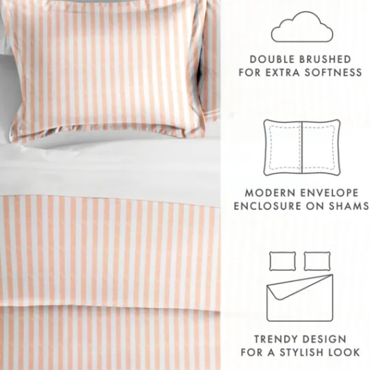 Kirkland's Home Pink Rugged Stripe 2-Pc. Twin Duvet Cover Set- Duvets