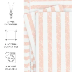 Kirkland's Home Pink Rugged Stripe 2-Pc. Twin Duvet Cover Set- Duvets