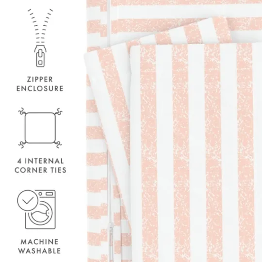 Kirkland's Home Pink Rugged Stripe 2-Pc. Twin Duvet Cover Set- Duvets
