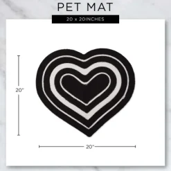 Kirkland's Home Pink Striped Heart Pet Bowl Mat- Kitchen & Floor Mats