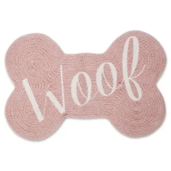 Kirkland's Home Pink Woof Bone Pet Bowl Mat- Kitchen & Floor Mats