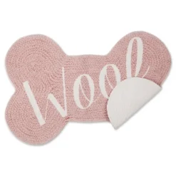 Kirkland's Home Pink Woof Bone Pet Bowl Mat- Kitchen & Floor Mats