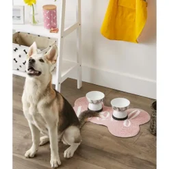 Kirkland's Home Pink Woof Bone Pet Bowl Mat- Kitchen & Floor Mats