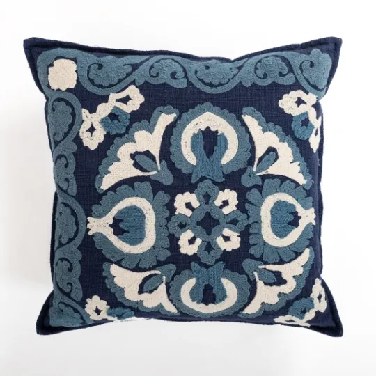 Kirkland's Home Pippa Embroidered Denim Pillow- Pillows