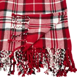 Kirkland's Home Plaid Cotton Throw With Tassels- Blankets & Throws
