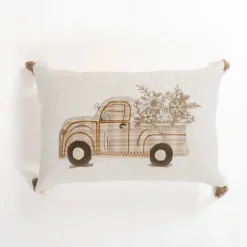 Kirkland's Home Plaid Pickup Truck Lumbar Pillow- Pillows
