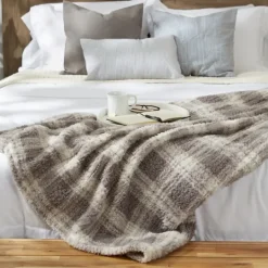Kirkland's Home Plaid Plush Throw- Blankets & Throws