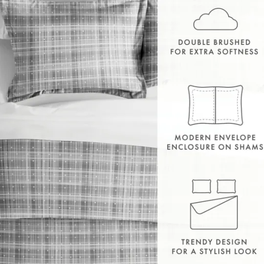 Kirkland's Home Plaid Polka Dot 2-Pc. Twin Duvet Cover Set- Duvets