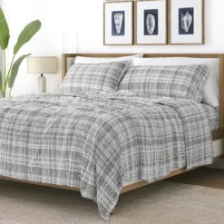 Kirkland's Home Plaid Polka Dot 3-Pc. Twin Sheet Set- Bed Sheets