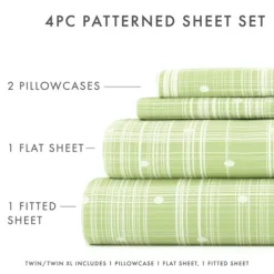 Kirkland's Home Plaid Polka Dot 3-Pc. Twin Sheet Set- Bed Sheets